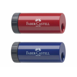 Ascutitoare Plastic Simpla Cu Container Rosie/Albastra Faber-Castell