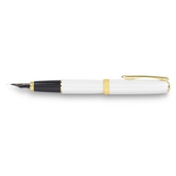 DIPLOMAT Excellence A2 - Pearl White Gold - stilou cu penita M, aurita 14kt.
