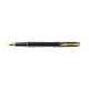 DIPLOMAT Traveller black lacquer gold - stilou cu penita M, din otel inoxidabil