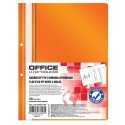 Dosar plastic PP cu sina, cu gauri, grosime 100/170microni, 50 buc/set, Office Products - orange