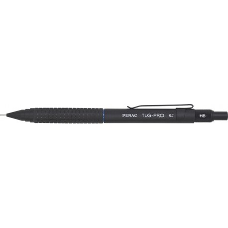 Creion mecanic profesional PENAC TLG - PRO, 0.7mm, metalic cu varf retractabil, cutie cadou-negru