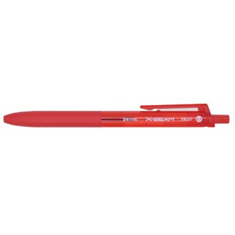 Pix PENAC X-Beam XB-107, rubber grip, 0.7mm, clema plastic, corp rosu - scriere rosie