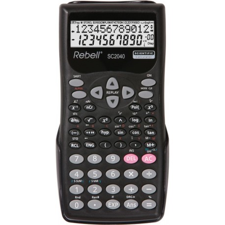 Calculator stiintific, 12 digits, 240 functii, 155 x 70 x 18 mm, Rebell - negru