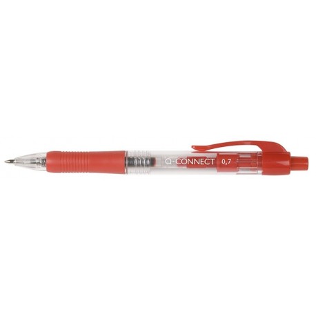 Pix cu mecanism, rubber grip, varf 1.0mm, Q-Connect - rosu