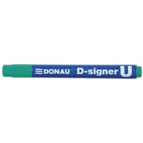 Permanent marker, varf rotund 2-4mm, corp plastic, DONAU D-Signer U - verde