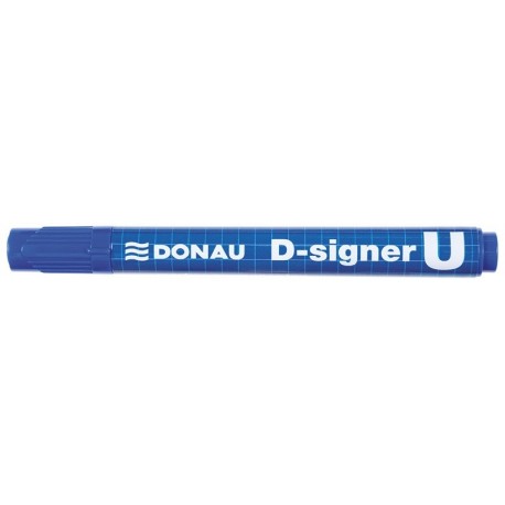 Permanent marker, varf rotund 2-4mm, corp plastic, DONAU D-Signer U - albastru