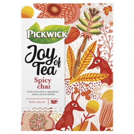 Ceai PICKWICK JOY OF TEA - Spicy Chai - scortisoara, cardamom, anason si piper- 15 x 1,75 gr./pachet