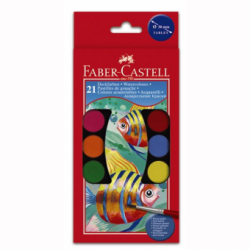 Acuarele 21 culori 30MM + Pensula Faber-Castell