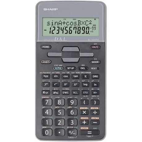 Calculator stiintific, 10 digits, 273 functii, 161x80x15mm, dual power, SHARP EL-531THBGR-negru/gri