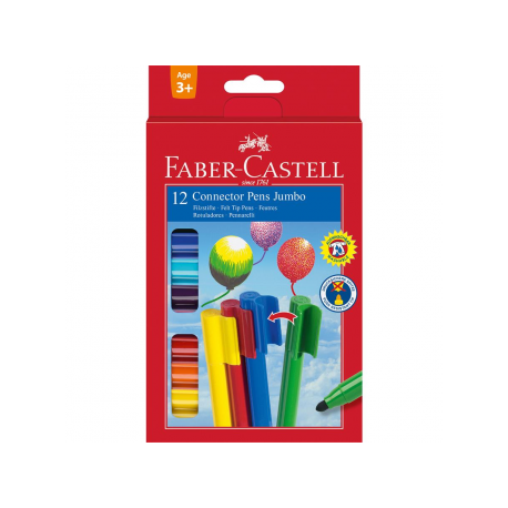 Carioca 12 culori Connector Jumbo Faber-Castell