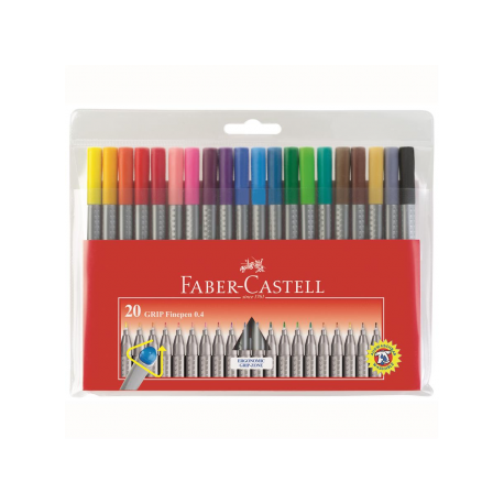 Liner 0.4 mm Grip set 20 Faber-Castell