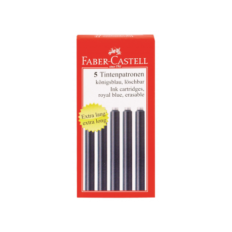 Cartuse Cerneala Mari Albastre 5 Buc/Cutie Faber-Castell