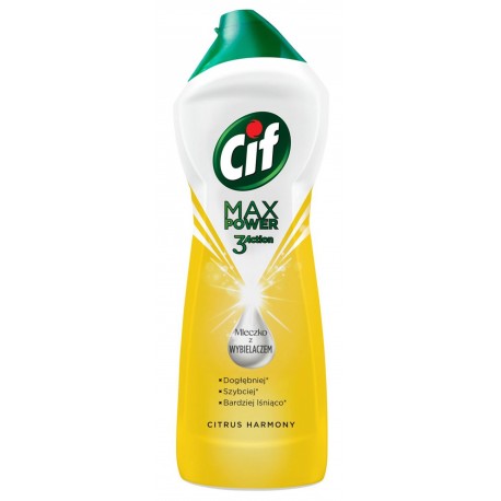 CIF Max Power 3 Action Lemon, crema universala pentru curatat, cu efect de albire, 780 gr.