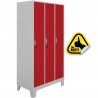 VESTIAR METALIC CU PICIOARE SI 3 USI COLOR ROSU 900x500x1920 mm (LxlxH), Neasamblat, PLUS