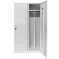 Vestiar Compartimentat metalic Premium cu 2 usi, 800x500x1800 mm (LxlxH), Asamblat, Plus