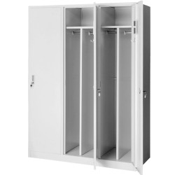 VESTIAR COMPARTIMENTAT METALIC CU 3 USI, 1200x500x1800 mm (LxlxH), Asamblat, Plus