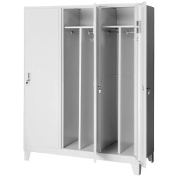 VESTIAR COMPARTIMENTAT METALIC CU PICIOARE SI 3 USI, 1200x500x1920 mm (LxlxH), Asamblat, Plus