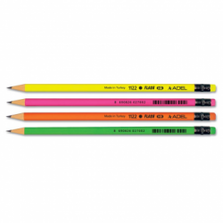 Creion Grafit HB cu Guma Fluorescent Adel