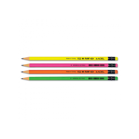 Creion Grafit HB cu Guma Fluorescent Adel