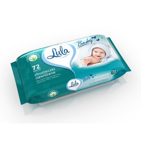 Servetele umede antibacteriene, PH neutru, 72 buc/pachet, Lula - cu aloe vera