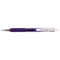 Pix cu gel PENAC Inketti, rubber grip, 0.5mm, corp violet transparent - scriere violet