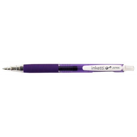 Pix cu gel PENAC Inketti, rubber grip, 0.5mm, corp violet transparent - scriere violet