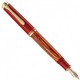 STILOU SOUVERAN M600 PENITA B DIN AUR 18K CORP TORTOISESHELL-RED ACCESORII PLACATE CU AUR CUTIE CADOU