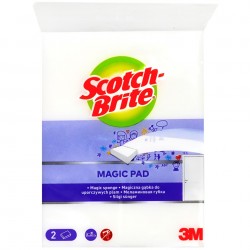 Burete pentru curatat suprafete solide, 2 buc/set, 3M SCOTCH BRITE EE2 Stain Eraser - alb