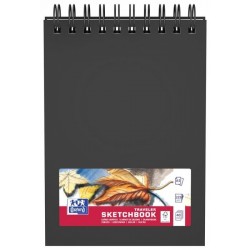 Bloc de desen A5, cu spirala, OXFORD, 40 file-225g/mp - velin - coperta carton rigid - negru