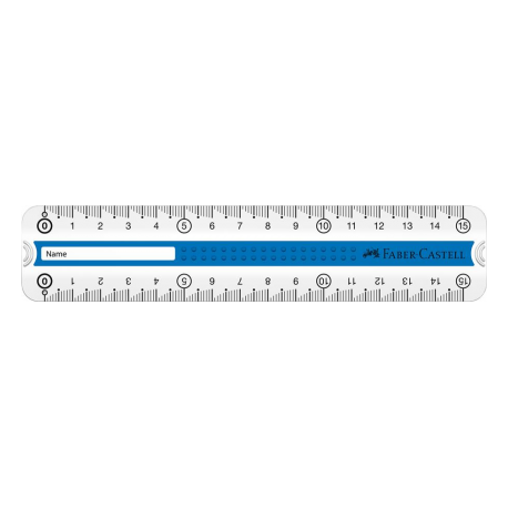 Rigla 15 Cm Grip Verde/Albastra Faber-Castell