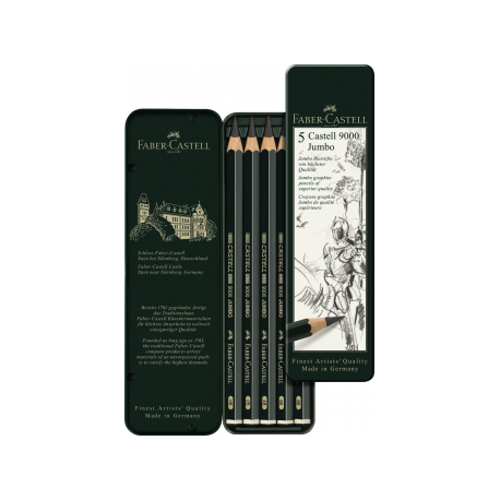 Set 5 Buc Creion Grafit Castell 9000 Jumbo Faber-Castell