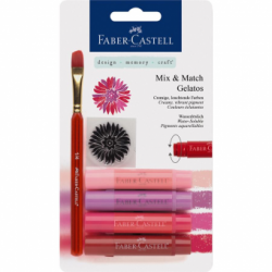 Set 4 Pasteluri Solubile Gelatos Nuante Rosu Faber-Castell