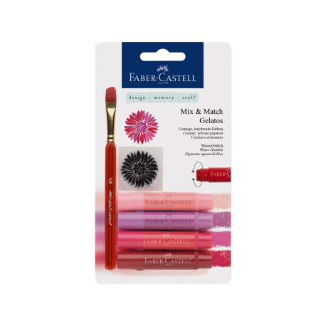 Set 4 Pasteluri Solubile Gelatos Nuante Rosu Faber-Castell