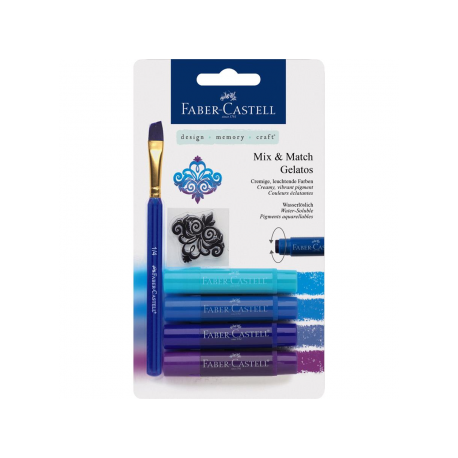 Set 4 Pasteluri Solubile Gelatos Nuante Albastru Faber-Castell