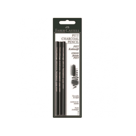 Carbune Natural 3 Buc Pitt Monochrome S, M, H Faber-Castell