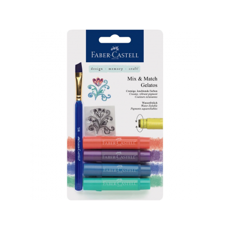 Set 4 Pasteluri Solubile Gelatos Nuante Metalice Faber-Castell