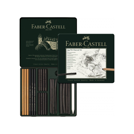 Set Pitt Monochrome Carbune 24 Buc Faber-Castell