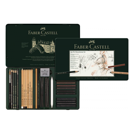 Set Pitt Monochrome Grafit+Carbune+Pastel 33 Buc Faber-Castell