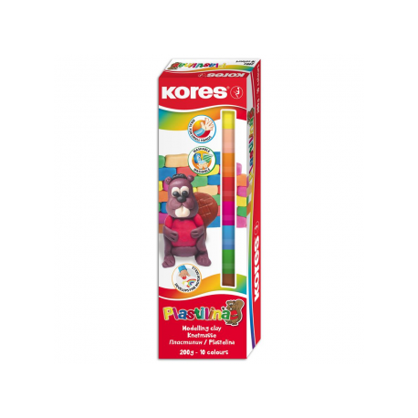 Plastilina 10 Culori 200g Kores