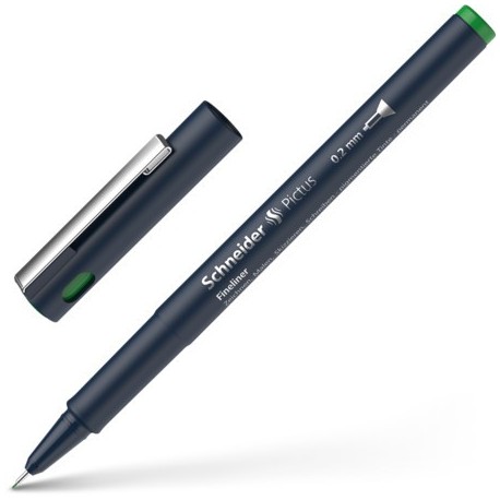 Liner pentru desen tehnic SCHNEIDER Pictus, varf fetru 0.2mm - verde