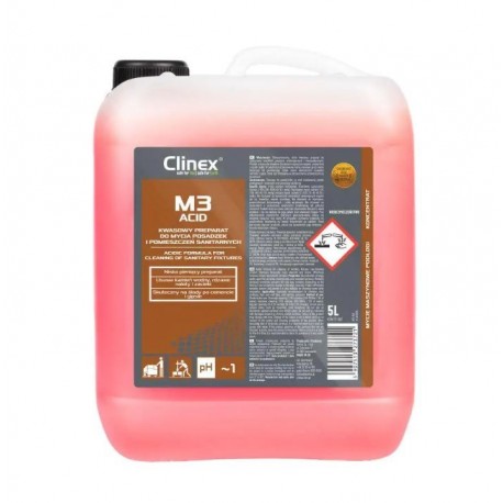 CLINEX M3 Acid, 5 litri, detergent pentru suprafete sanitare, curata si neutralizeaza suprafetele