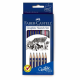 Set 6 Creion Grafit Goldfaber cu Radiera si Ascutitoare Faber-Castell