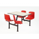 MOBILIER DE CANTINA: MASA+4 SCAUNE ROTATIVE, culoare rosie