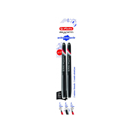 ROLLER MY.PEN WRITE ERASE WRITE NEGRU 2BUC/BLISTER