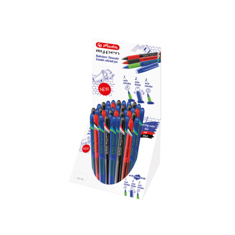 DISPLAY MY.PEN WRITE ERASE WRITE 40 BUC/DISPLAY (12 BUC NEGRU, 21 BUC ALBASTRU, 7 BUC ROSU)