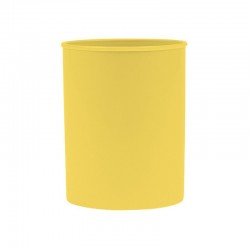 Suport plastic, cilindric, pentru instrumente de scris, D78mm, H-10cm, DONAU Life - galben pastel