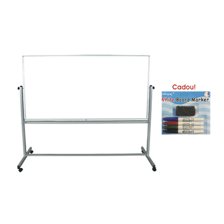 WHITEBOARD MAGNETIC ROTATIV 2 FETE 90x120 cm START Office + CADOU!!! (SET 4 MARKER WHITEBOARD + BURETE)