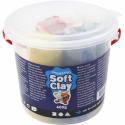 PLASTILINA SOFT CLAY, GALEATA CU 5 CULORI STANDARD ASORTATE, H: 9,5 CM, D: 10 CM, 80 G/CULOARE