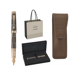 SET STILOU PARKER PREMIER LUXURY BROWN GT+ETUI PARKER, Economic Brown+Punga cadou!