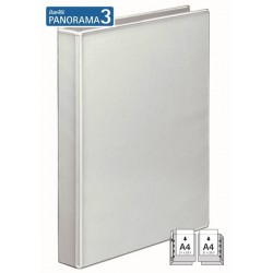 Caiet mecanic cu buzunar, plastifiat PP, 4 inele in "D", 50 mm, cotor 65mm, BANTEX - alb
